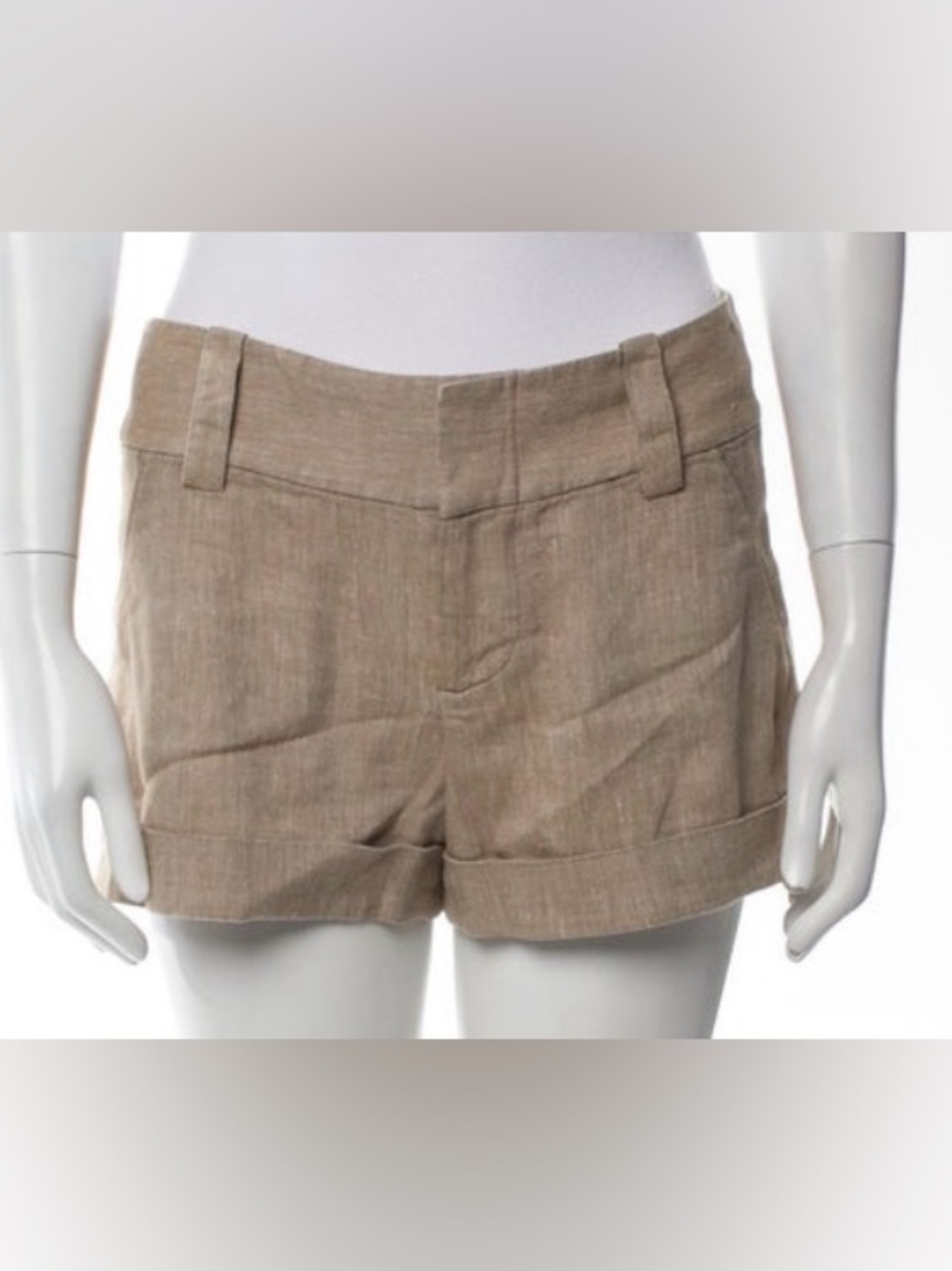 Alice + Olivia Women's Linen Blend Cuffed Shorts - Tan